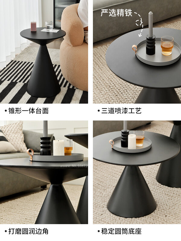 Italian Coffee Table Set Light Luxury Round Coffee Tables Combination Modern Living Room Sofa Side Table Bedroom Bedside Table