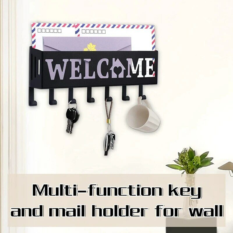 Wall Mounted Black Key Holder Metal Key Holder Key Wall Hook, Key Holder For Front Door