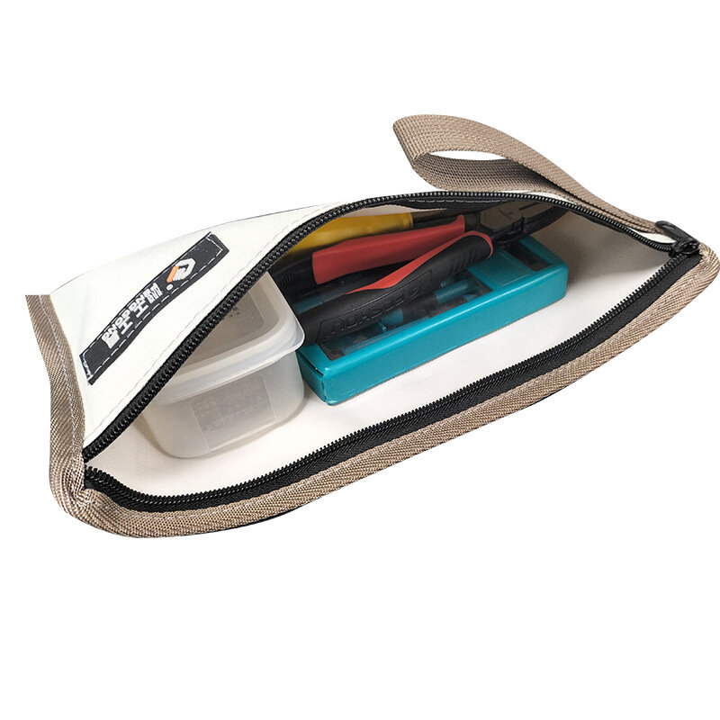 Multi-function Portable Zipper Bag Hardware Tool Storage Bag Small Tool Kits Waterproof Canvas Oxford Handbag for Electrician