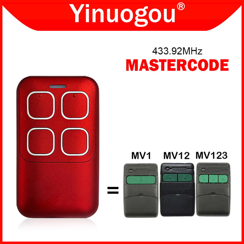 MASTERCODE MV1 MV12 MV123 Control remoto para puerta de garaje duplicador 433,92 MHz código rodante Control electrónico de puerta comando de apertura