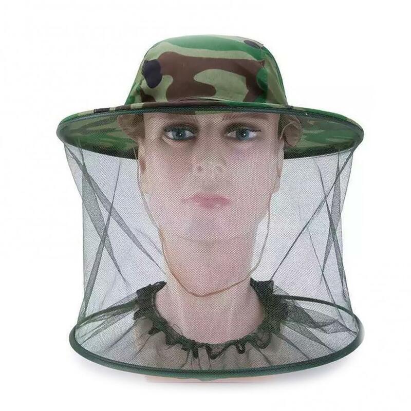 Unisex Hunting Camo Hat com Mosquito Bee Proof Net, Head Face Protector, Rede de pesca