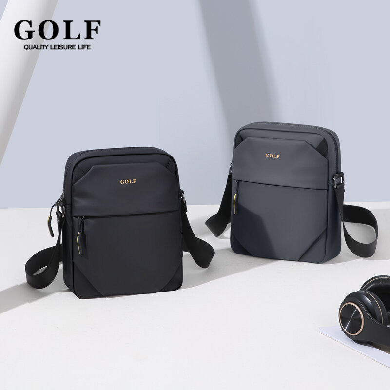 Bolsa Crossbody de golfe para homens, bolsa de ombro minimalista casual Mini Sling Cross Bag para celular Mensageiro Quadrado de Nylon Suprimentos masculinos