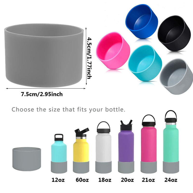 7.5/9cm Cup Cover Sports Bottle Cup Sleeve Space Pot Silicone Cover Bottom Pad Coaster Universal 12 To 40oz Wear Resistant