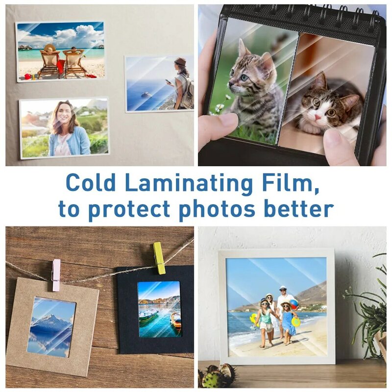 10 lembar holografis transparan dingin Laminating Film A4 merekat sendiri Bintang titik DIY paket kartu warna foto Laminating Film