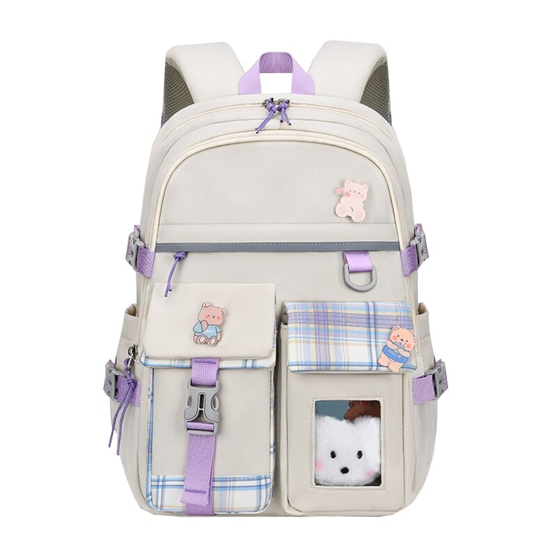 Школьный рюкзак с несколькими карманами, нейлоновый рюкзак, повседневная сумка для книг для девочек и детей
