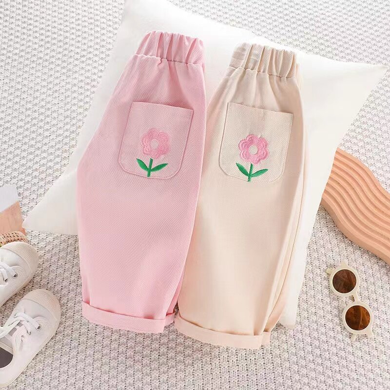 New Arrival Girls Jeans pants Straight Cotton Children Jeans Loose Denim Trousers Fashion Kid Big Girls Clothing 2024 2 3 4 5 6