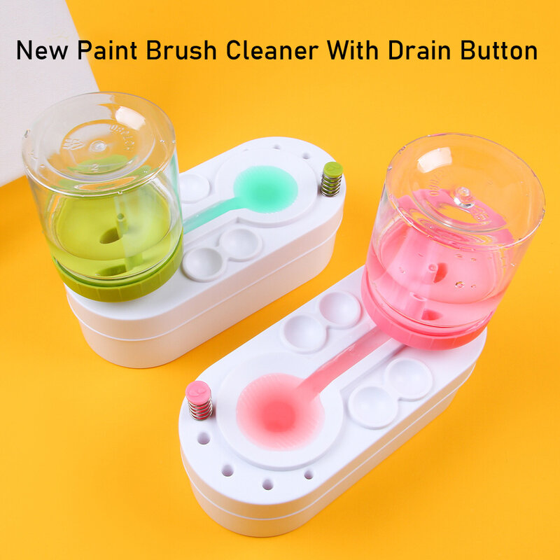 Escova de limpeza automática com botão dreno, circulação de água, máquina de limpeza, balde ferramentas artísticas, novo