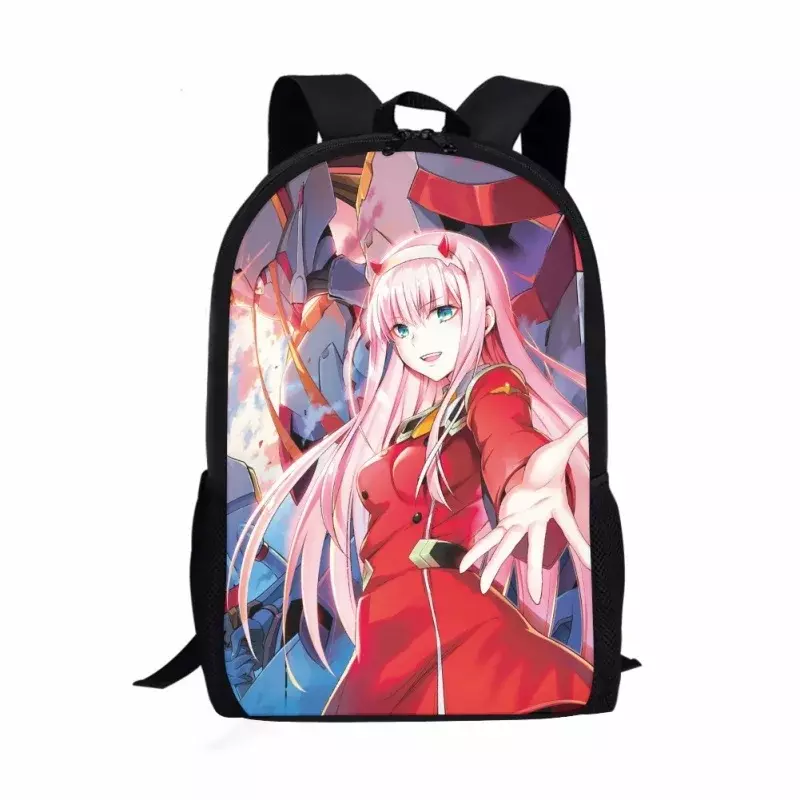 Fashion Anime Zero Two Print Pattern School Bag For Children Young Casual Book BagsFor Kids Backpack Teens Schoolbags Mochila