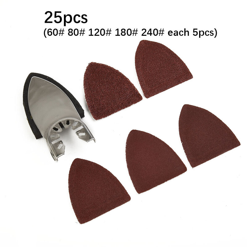 Hojas triangulares de pulido de grano 60-240, papel oscilante multiherramienta, accesorios para herramientas eléctricas, multifunción, duradero