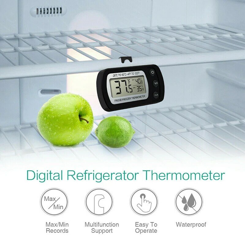 เครื่องวัดอุณหภูมิในตู้เย็นแบบดิจิตอลอิเล็กทรอนิกส์1/2/3ชิ้นเครื่องวัดอุณหภูมิแบบแช่แข็งกันความชื้นเครื่องวัดอุณหภูมิครอบครัวระบบอัจฉริยะในบ้าน