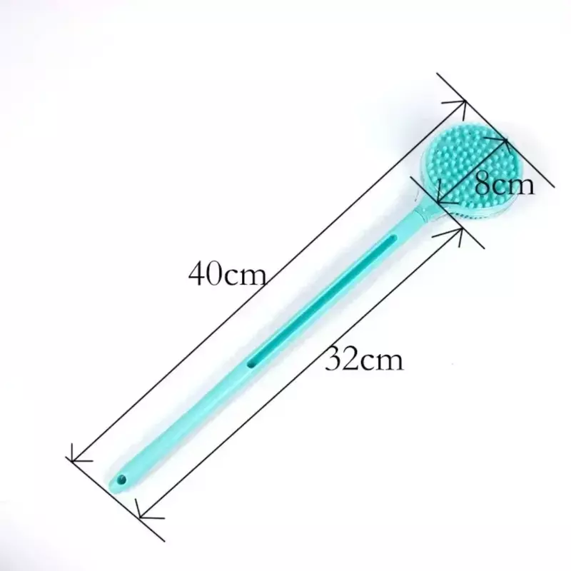 1 шт., силиконовая двухсторонняя щётка для душа с длинной ручкой