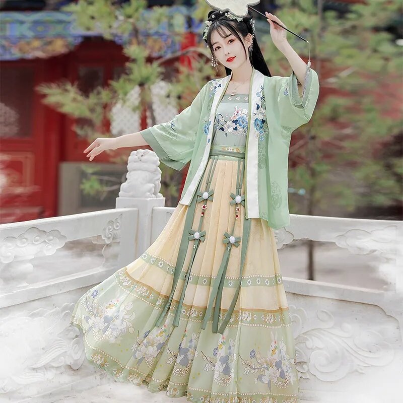 2024 Women Hanfu Dress Traditional Chinese Clothes Outfit Ancient Folk Dance Stage Costumes Oriental Fairy Princess Cosplay New