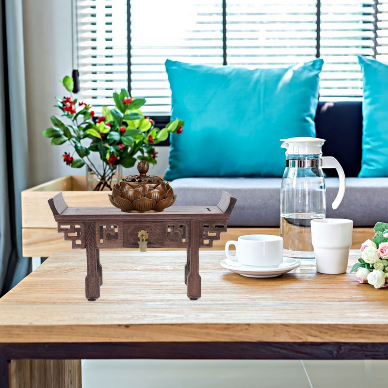 Drewniany stojak wystawowy mały podstawka na czajniczek drewniany cokół Bonsai tradycyjne rękodzieło stojak wystawowy drewniana podstawa orientalny wazon