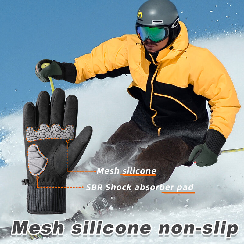 Winter Thermal Gloves 3M Thinsulate Ski Cold Weather Waterproof Touch Screen Outdoor Cycling Shock-proof Full Finger Men Women