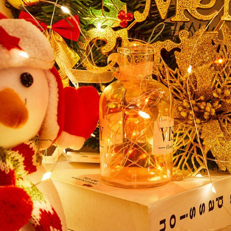 5/10/30 LED 패어리 라이트 구리 와이어 스트링 휴일 야외 램프 화환, 크리스마스 트리 웨딩 파티 장식용
