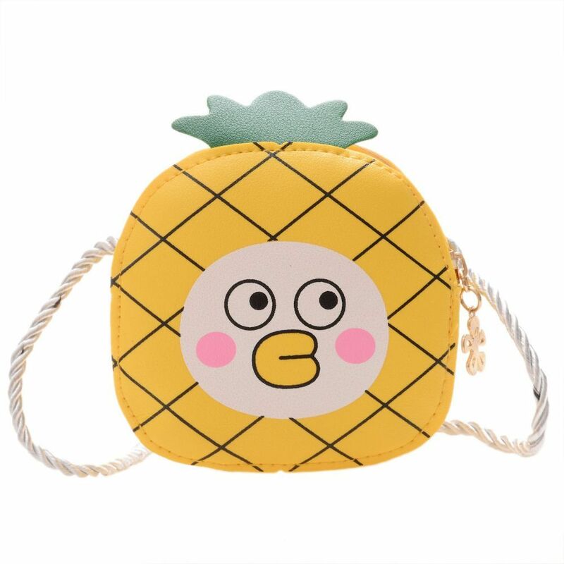 Mini Kawaii fragola pesca arancione ananas borsa a tracolla cartone animato borsa bambini portamonete borsa a tracolla
