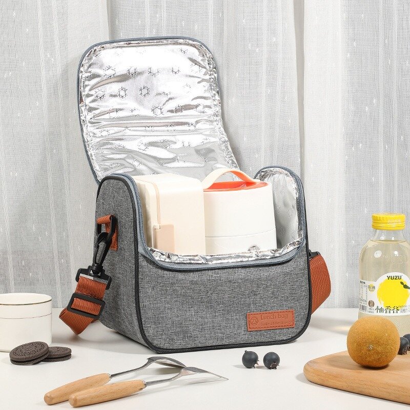 Bolsa aislante de mano para el trabajo, papel de aluminio y fría de bolsa aislante, impermeable y gruesa para el almuerzo