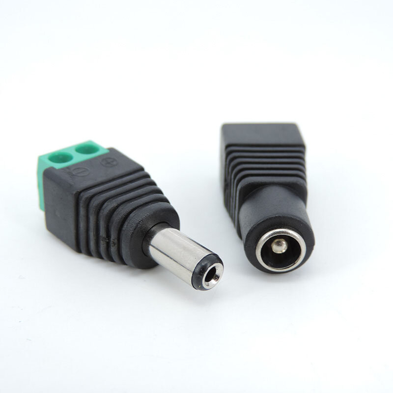 1/3pcs DC Male Female 5.5x2.1mm Power Plug Adapter Jack terminal 5.5mm 2.1mm Connector Male for led strip CCTV Cameras Socket