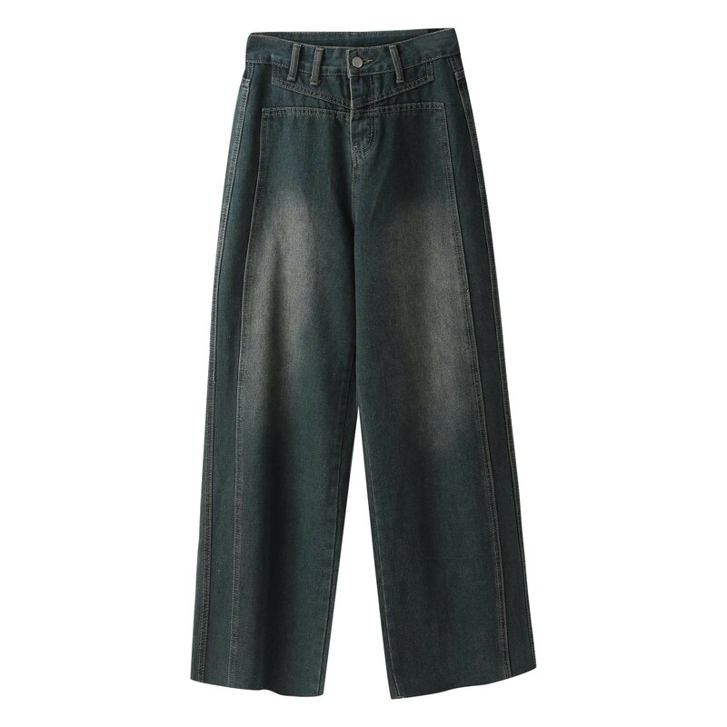 Calças jeans largas de cintura alta para mulheres, jeans largos, calça reta, streetwear vintage estético, estilo coreano, harajuku