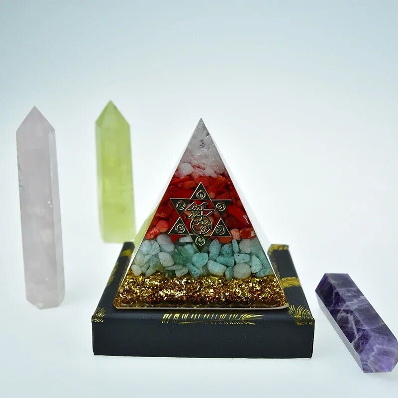 Натуральный камень кристалл Orgon Energy целительная Пирамида ювелирные украшения из смолы ремесленное украшение Исцеление йогой генератор органита