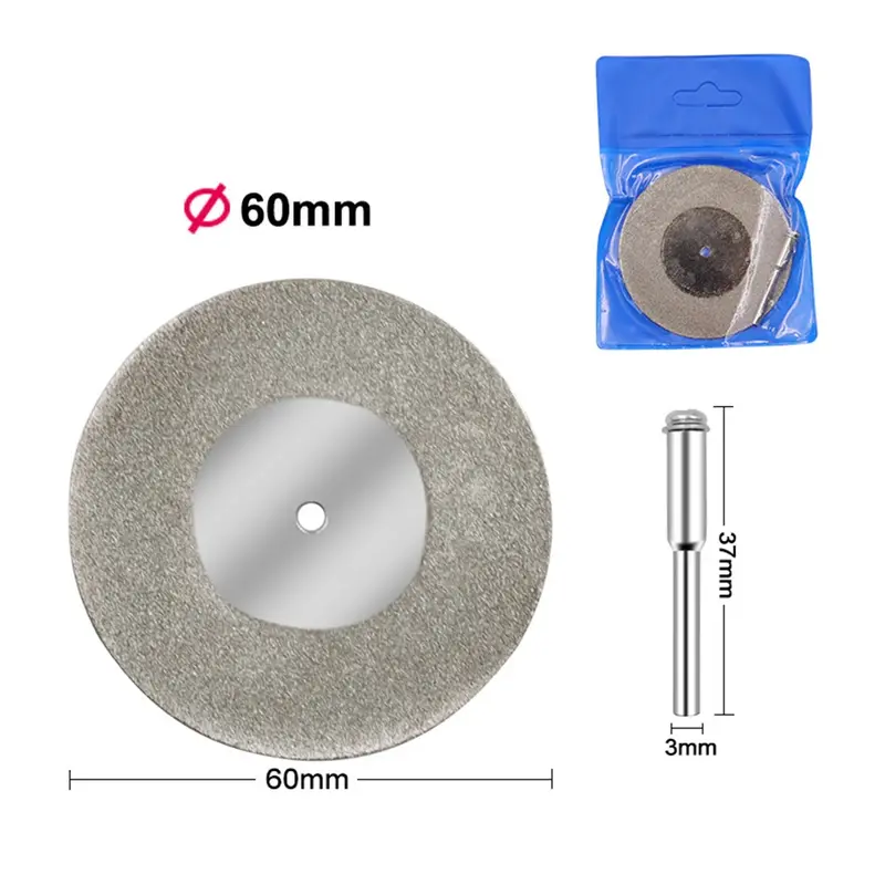 Disque de coupe à lame diamantée pour scie circulaire, outil lointain, mini perceuse à disque, bois, pierre, verre, céramique, 40mm, 50mm, 60mm