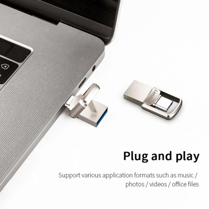 Lenovo-unidad Flash USB Original de 2TB, Pendrive de Metal 3,0 de alta velocidad, memoria de capacidad Real, portátil, resistente al agua, U Stick para PC