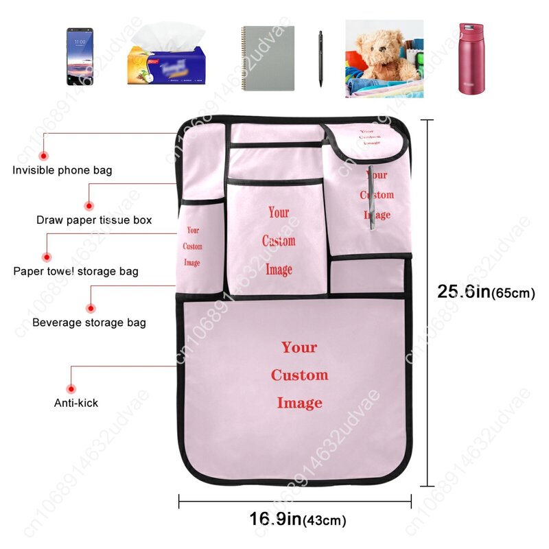 Универсальный Органайзер на спинку сиденья автомобиля 2022, сумка для хранения с несколькими карманами, пользовательский узор, аксессуары для салона автомобиля, хранение порядка