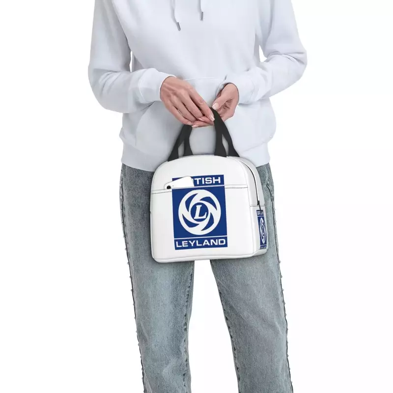 حقائب غداء معزولة بشعار ليلاند البريطانية ، حقائب تنزل قابلة لإعادة الاستخدام ، مبرد حراري ، صندوق غداء ، حمل للنساء ، العمل ، مدرسة الأطفال