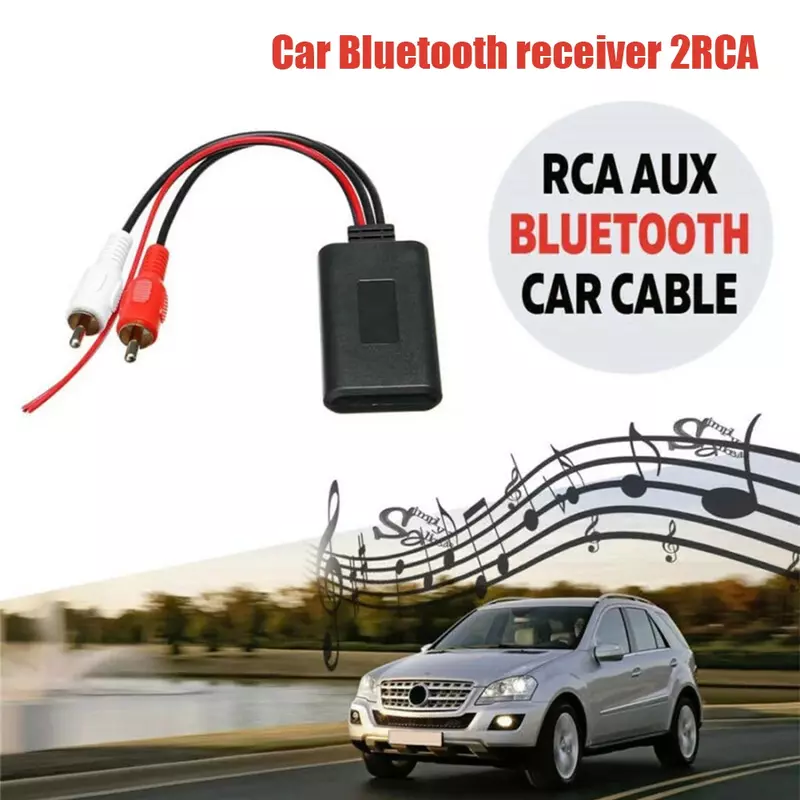 차량용 무선 블루투스 수신기 모듈 AUX 어댑터 음악 오디오 스테레오 수신기, 2RCA 인터페이스 차량용, 2 RCA