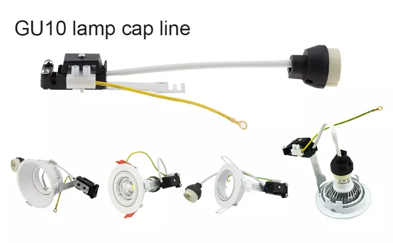 Suporte da lâmpada Socket Base Adapter, Wire Silicone Connector Soquete para LED Halogênio Light, GU10, MR16