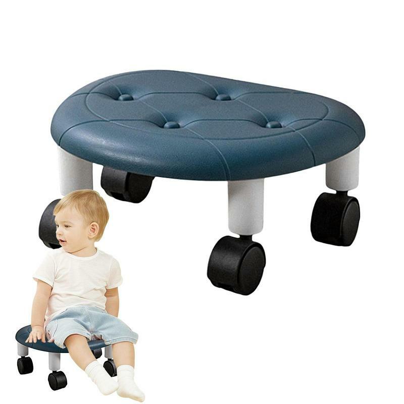 Taburete de asiento de rodillo bajo, taburete rodante giratorio de 360 grados, con ruedas de polea, de baja altura, para el hogar, fitness, Oficina para niños y adultos