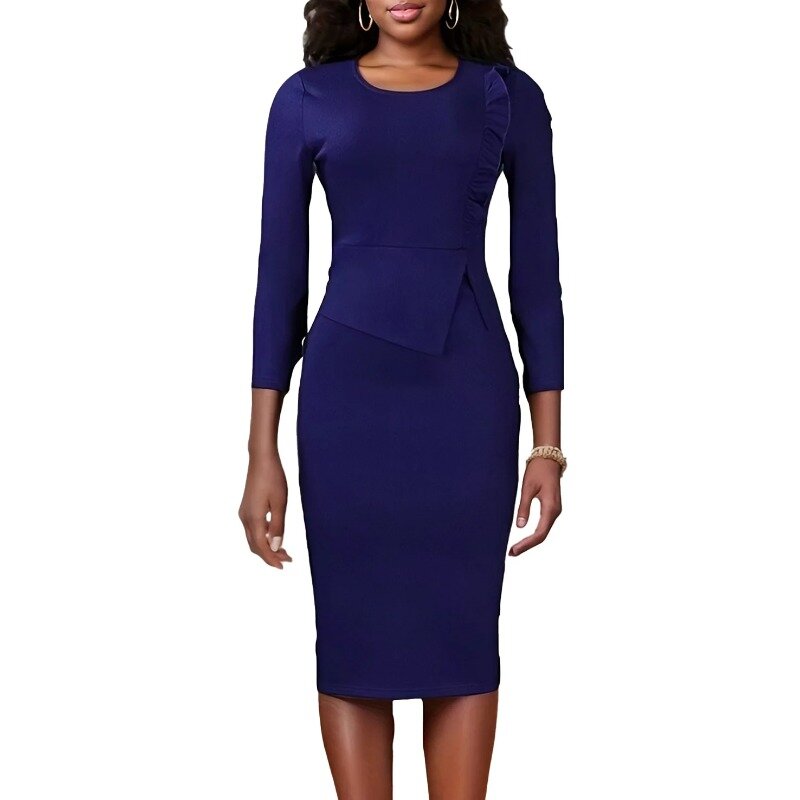 용수철 우아한 아프리카 긴팔 O-넥 폴리에스터 랩스커트 아프리카 드레스 여성용, S-3XL 다시키 아프리카 의류, 2024