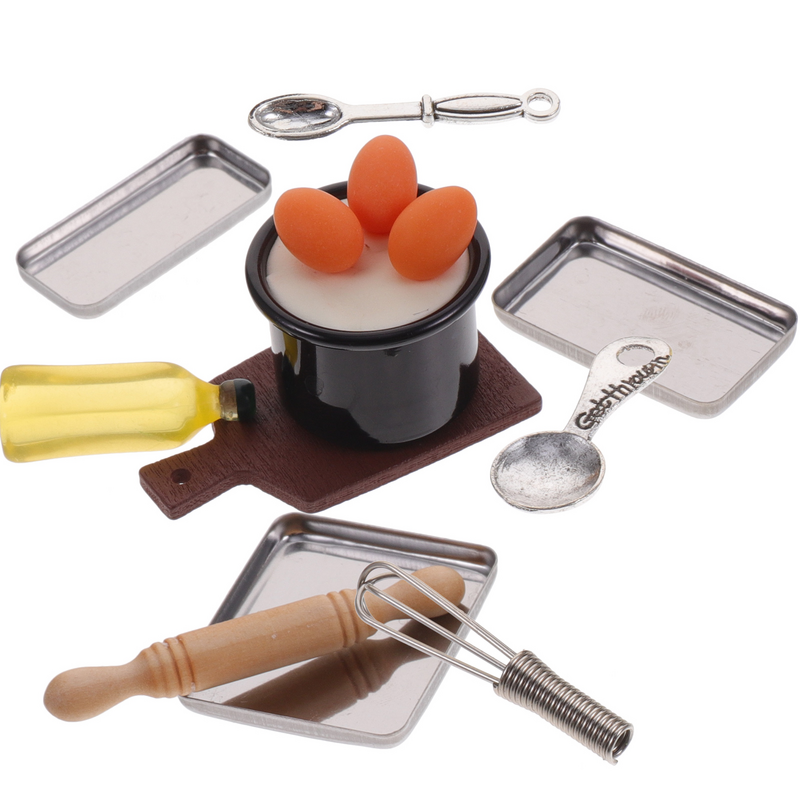 Miniaturowy zestaw przyrząd do pieczenia przyrząd do pieczenia do zabawy mały domek Mini akcesoria do dekoracji zestaw przyborów kuchennych