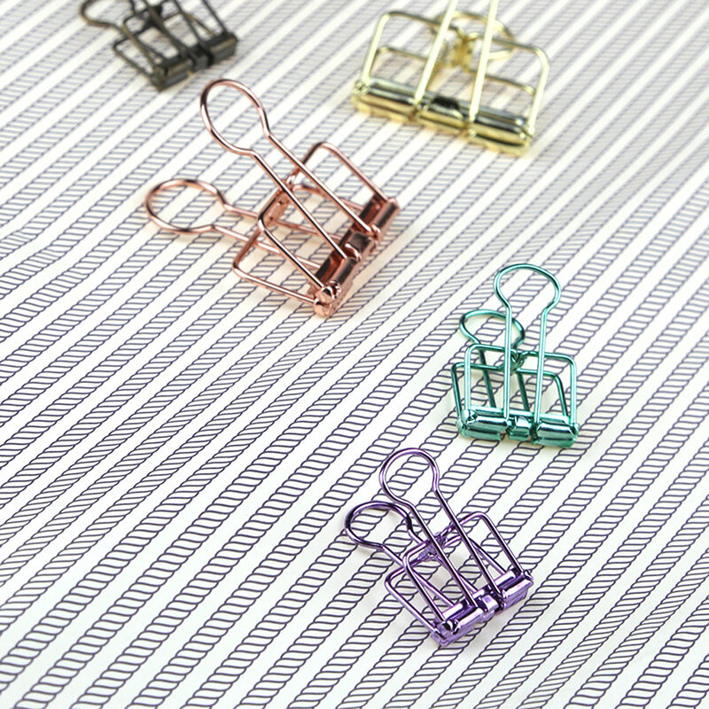 20 Pieces Metal Paper Clip Solid Color Home Clips Accessories Silver