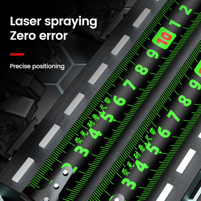 Fluorescerend Zelfsluitende Meetlint 5/7.5/10M Hoge Precisie Laser Inkjet Code Box Liniaal Koolstofstaal Meetlint Liniaal