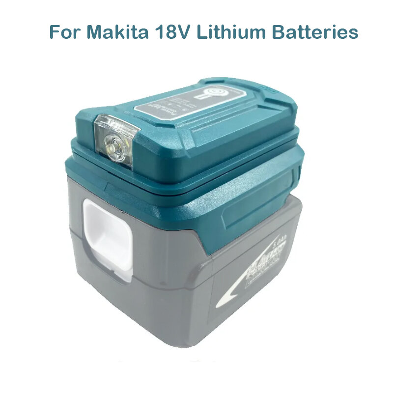 Adaptateur de batterie à charge rapide USB pour Makita, alimentation portable, lumière LED, 18V, BL1840, BL1850, touristes, Eddie ion