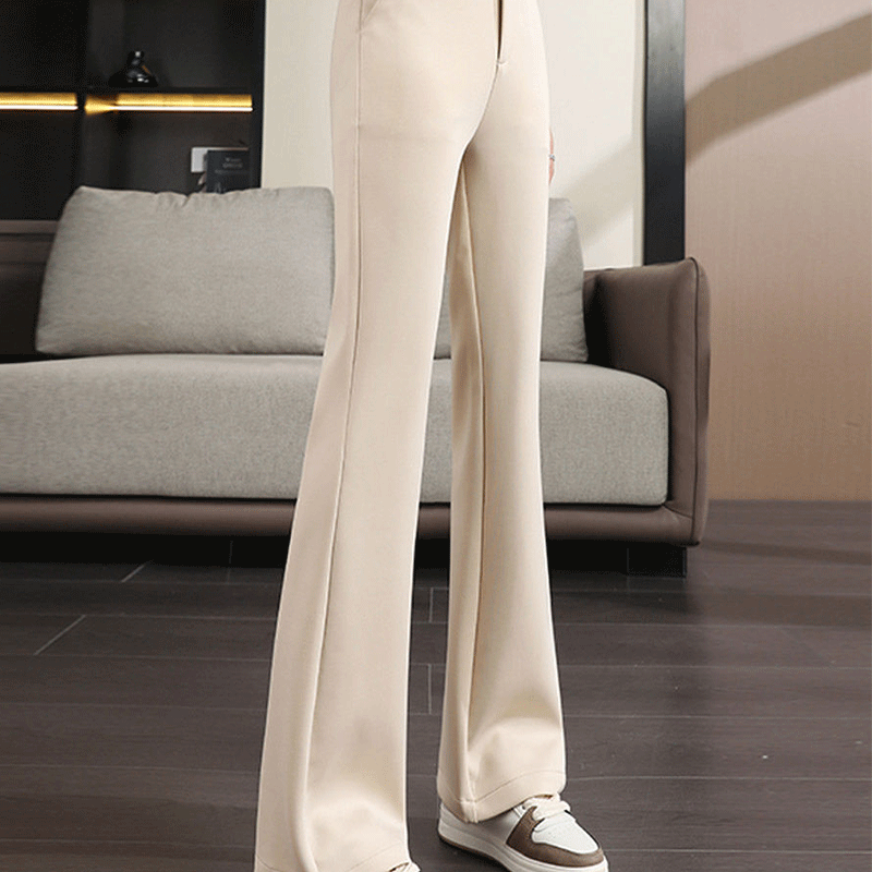 Calção de sino de cintura alta feminina, estilo coreano retrô, moda elegante, roupa casual, botão sólido, solta, chique, Y2K, verão, novo, 2024