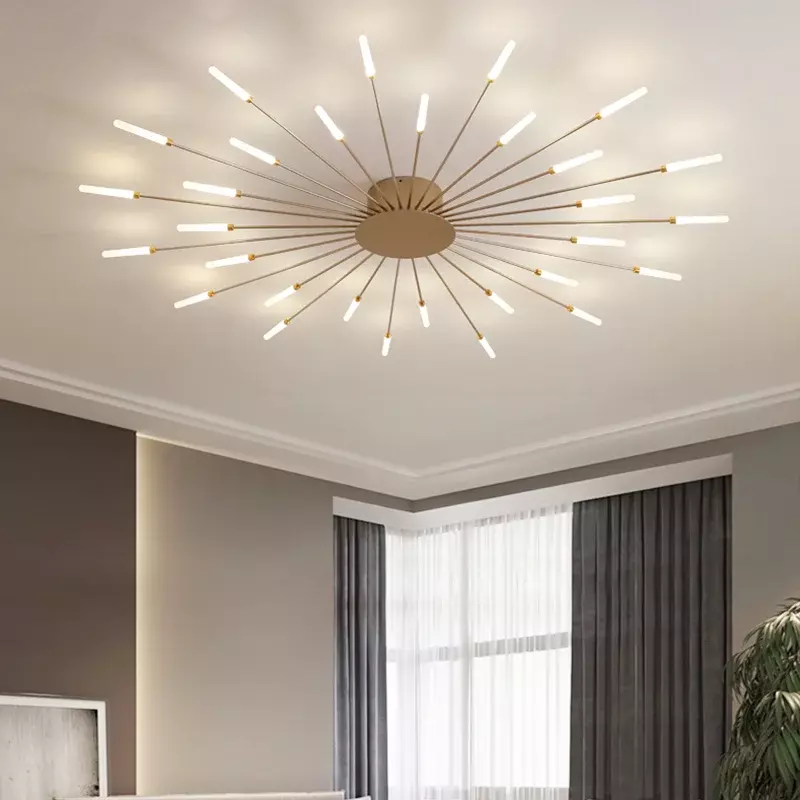 Lámpara de techo LED de oro nórdico para dormitorio, comedor, vestíbulo, cocina, Villa, apartamento, iluminación interior del hogar