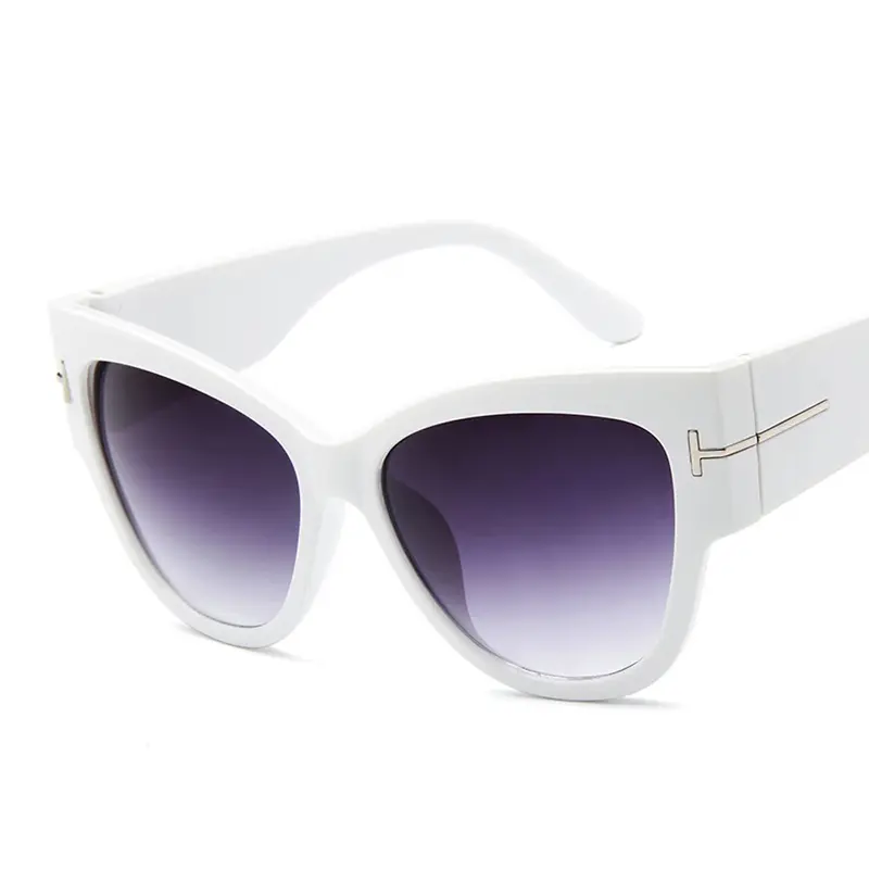 2024 Nieuwe Merk Zonnebril Vrouwen Luxe Designer T Fashion Black Cat Eye Oversized Zonnebril Dames Gradiënt Zonnebril Oculos