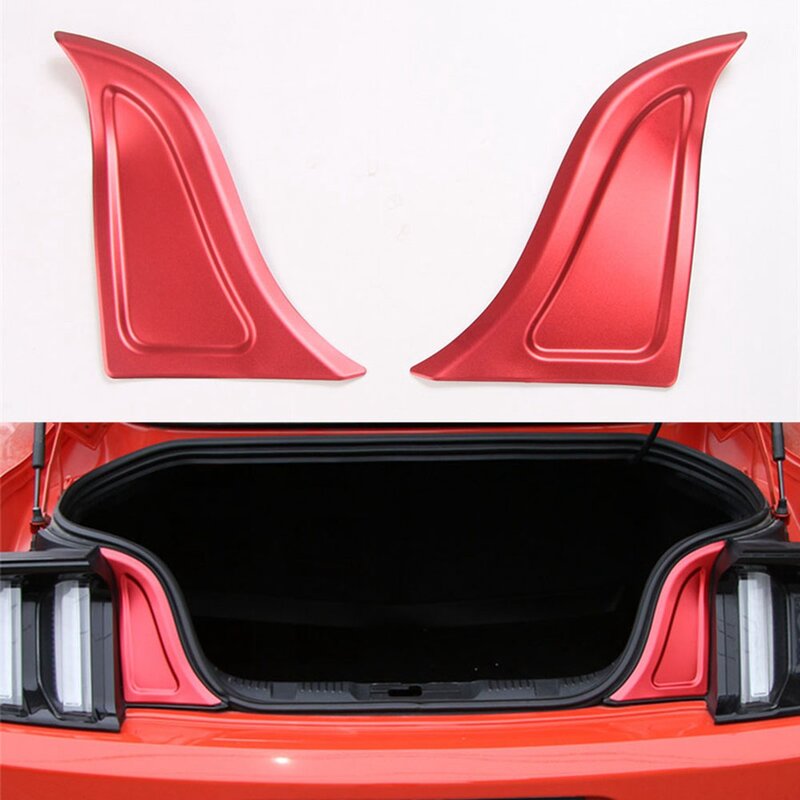 Rear Tail Trunk Triple-cornered Decor Sequins Trim Protect Cover Sticker for Ford Mustang