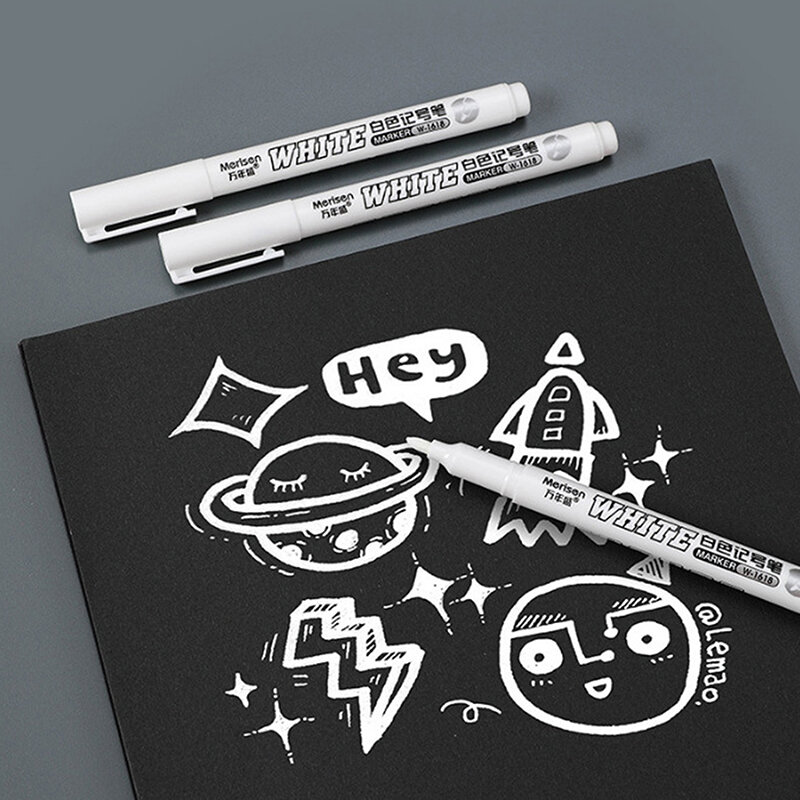 Белая маркерная ручка, водостойкая фломастер на спиртовой основе для окраски шин, ручки для рисования граффити, Перманентная гелевая ручка для ткани, дерева, кожи, маркер 2 мм