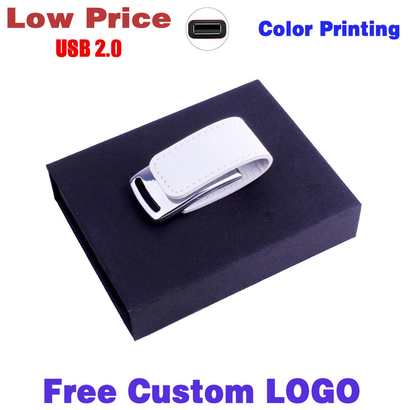Czarne pudełko papierowe + skórzany dysk Flash USB 64GB darmowe LOGO pen-drivy 32GB fotografii ślubnej pendrive dysku 18GB 8GB 4GB