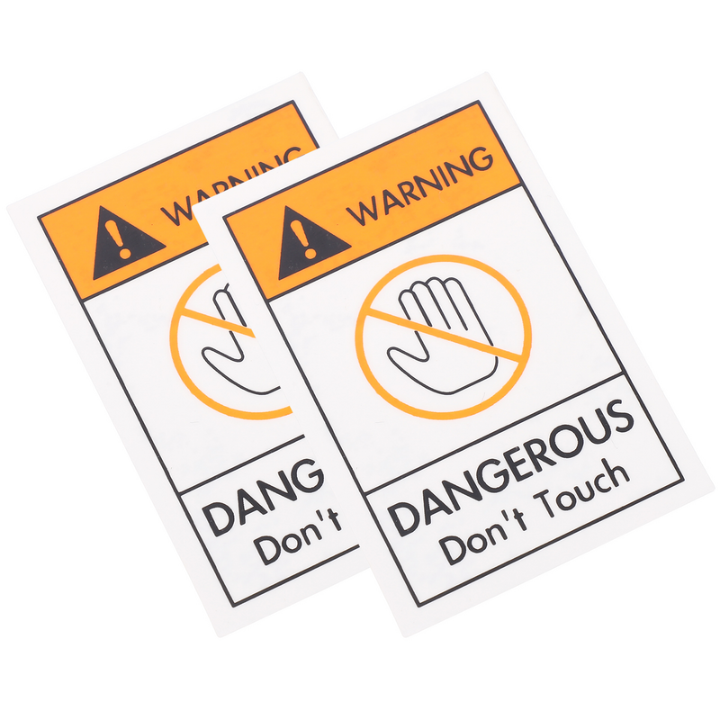 Etiqueta de advertencia de seguridad sin contacto, No firme completamente en inglés, calcomanías empaquetadas en 2 piezas, emblemas
