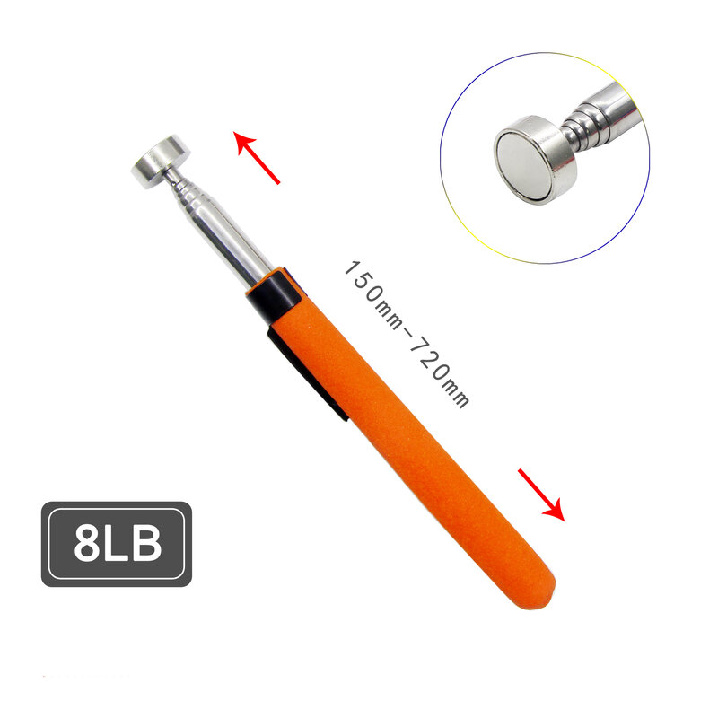ปากกาแม่เหล็กแบบยืดหดได้แบบพกพามีหลายรุ่นที่สะดวกและมีความสามารถในการใช้เครื่องมือ LED สำหรับเก็บน็อตที่ขยายได้
