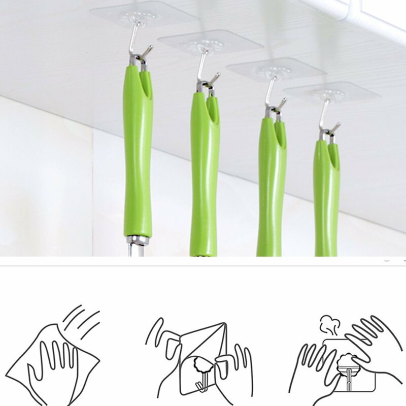 Multi-Purpose Home Towel Rack Transparent Pasted Hooks Bathroom Kitchen Wall Door Holder Hanger Hook Organizer
