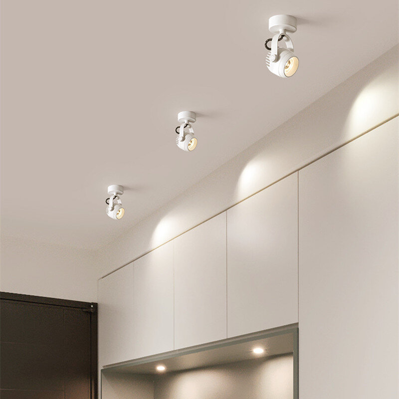 Foco Led redondo nórdico, lámpara de ángulo ajustable para el hogar, interior, comercial, luz descendente giratoria plegable de 220V, antideslumbrante