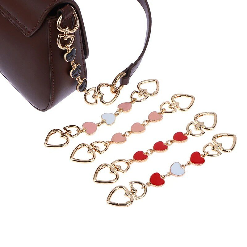 Bag Extension Chain Crossbody Purse Heart-shaped Chain Strap Handbag Hanging Buckle DIY Chain Charm Shoulder Bag Accessories