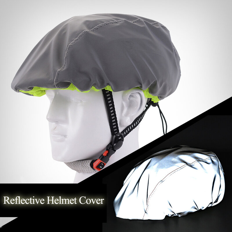 Impermeável bicicleta capacete cobrir com faixa reflexiva, Windproof, Dustproof, chuva, bicicleta de estrada, ciclismo