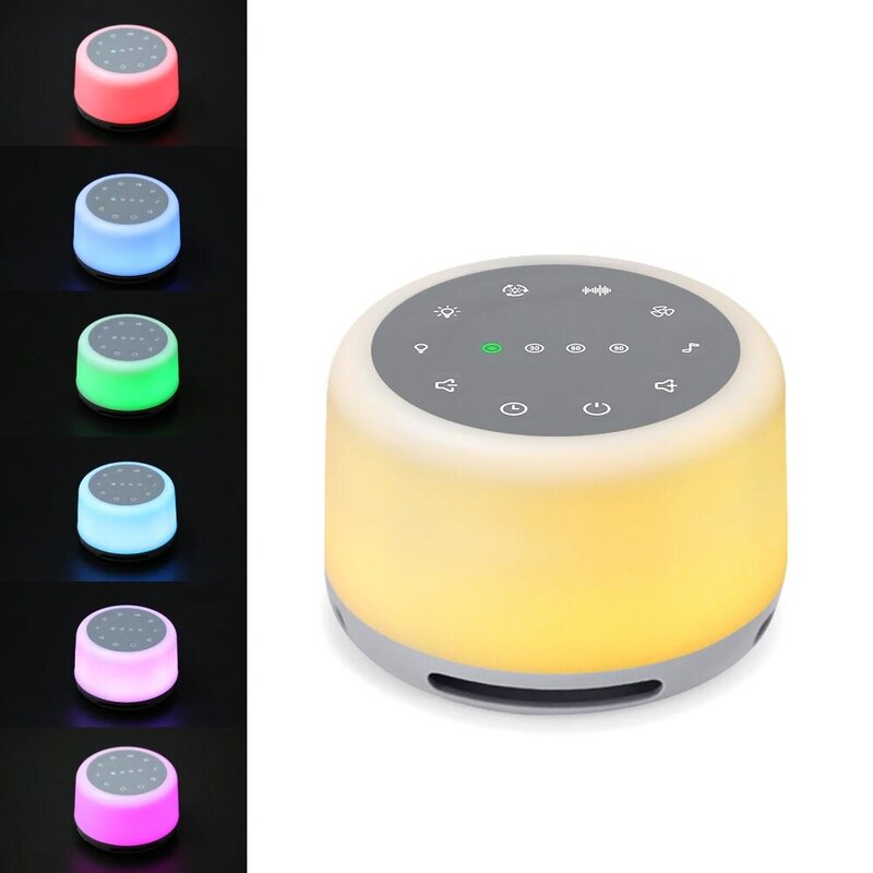 Máquina de luz nocturna RGB para dormir, 24 sonidos calmantes, máquina de sonido para dormir portátil para adultos y bebés, gran oferta