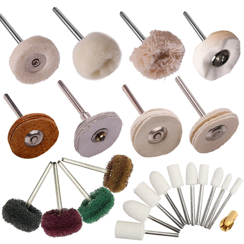Lã Felt Abrasive Buffing Wheel para Dremel Rotary Tool, Polishing Wheels, Jewelry Accessories, Watch